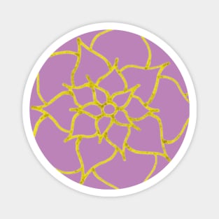 Blooming Gold Flower (Lavender Purple) Magnet